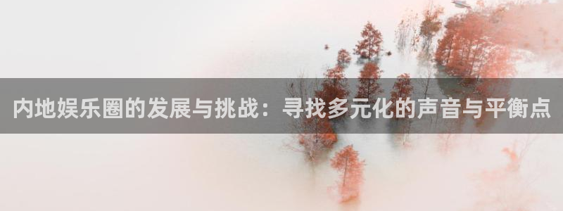 今年会2代理注册：内地娱乐圈的发展与挑战：寻找多元化的声音与平衡点